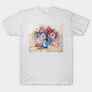 Bouquet of meadow flowers in a vase T-Shirt